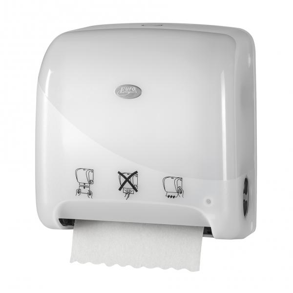 Handdoekautomaat voor papierrol<br><span class='title2'>pearl white autocut mini matic</span>